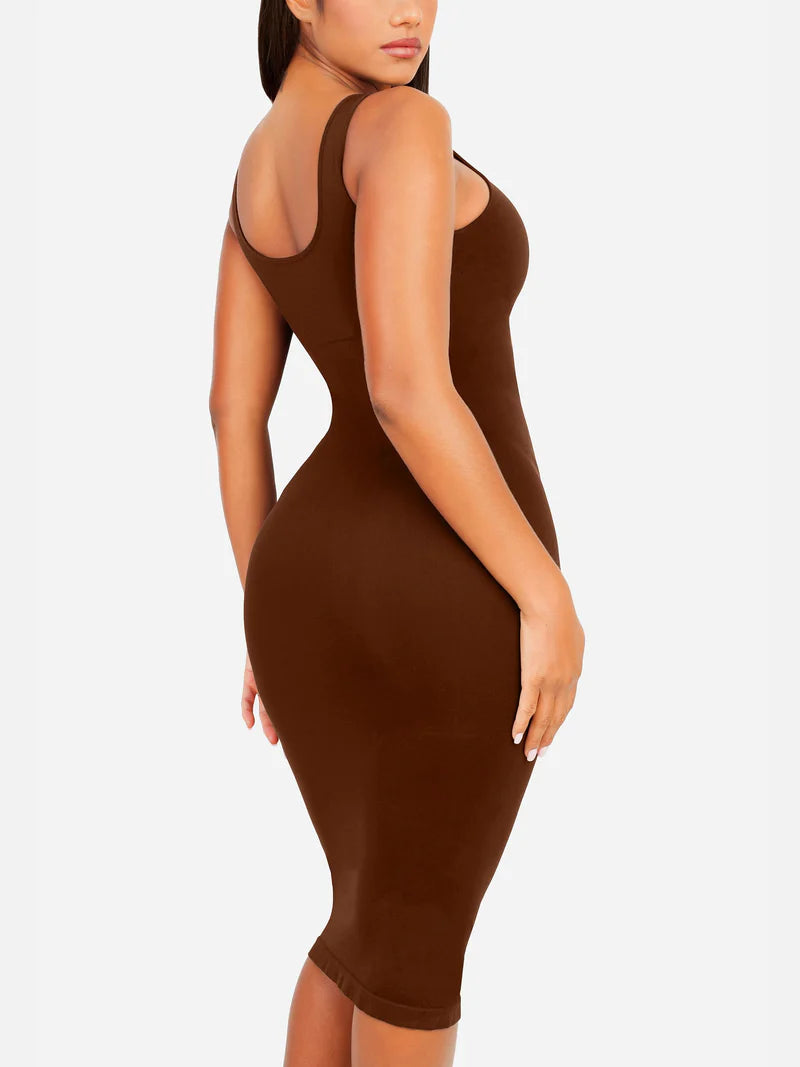 Madella Seamless Eco-Friendly Large U-Back Shaper Dress with Built-In Bra
