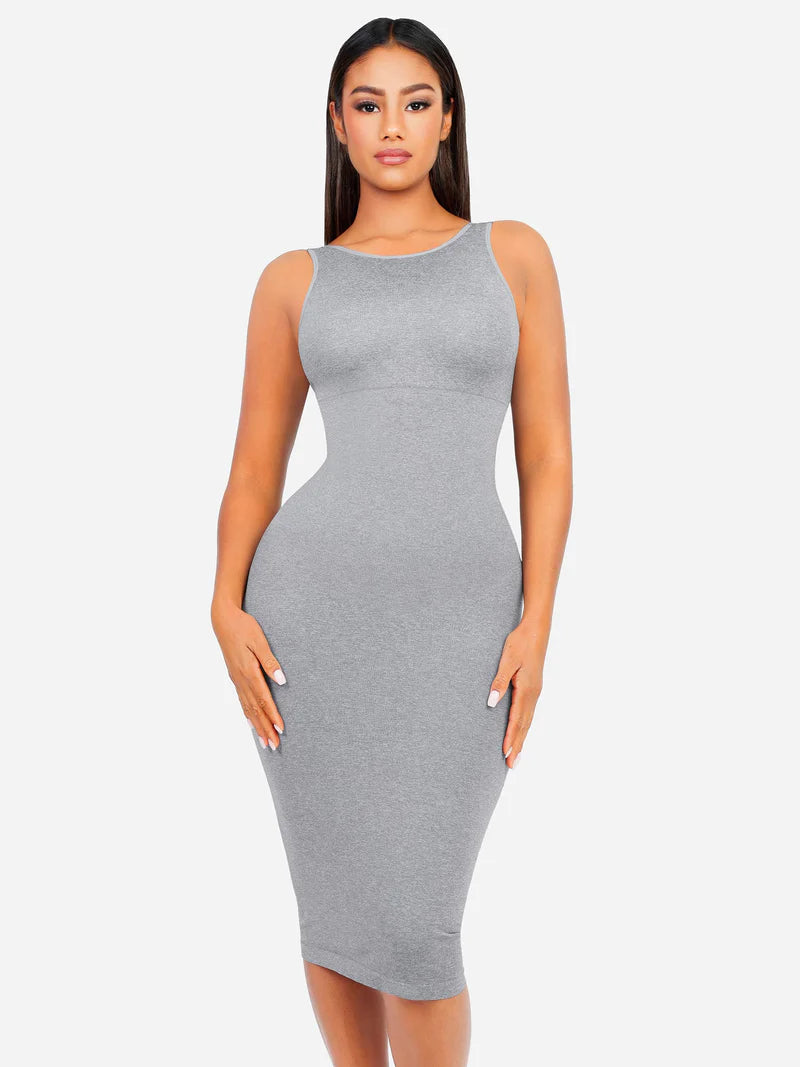 Madella Seamless Eco-Friendly Large U-Back Shaper Dress with Built-In Bra