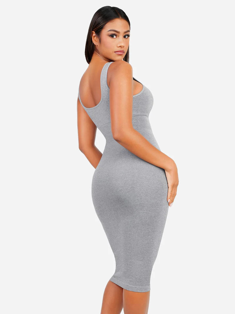 Madella Seamless Eco-Friendly Large U-Back Shaper Dress with Built-In Bra