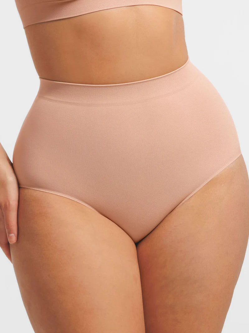 Madella Seamless High-Waist Tummy Control Antibacterial Peach Hip Brief