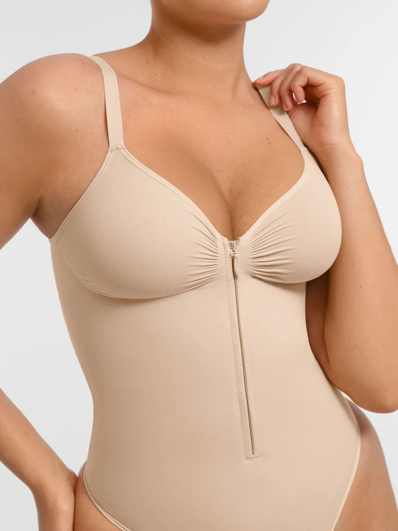 Madella Tummy Control Seamless Zipper Shaping Bodysuit