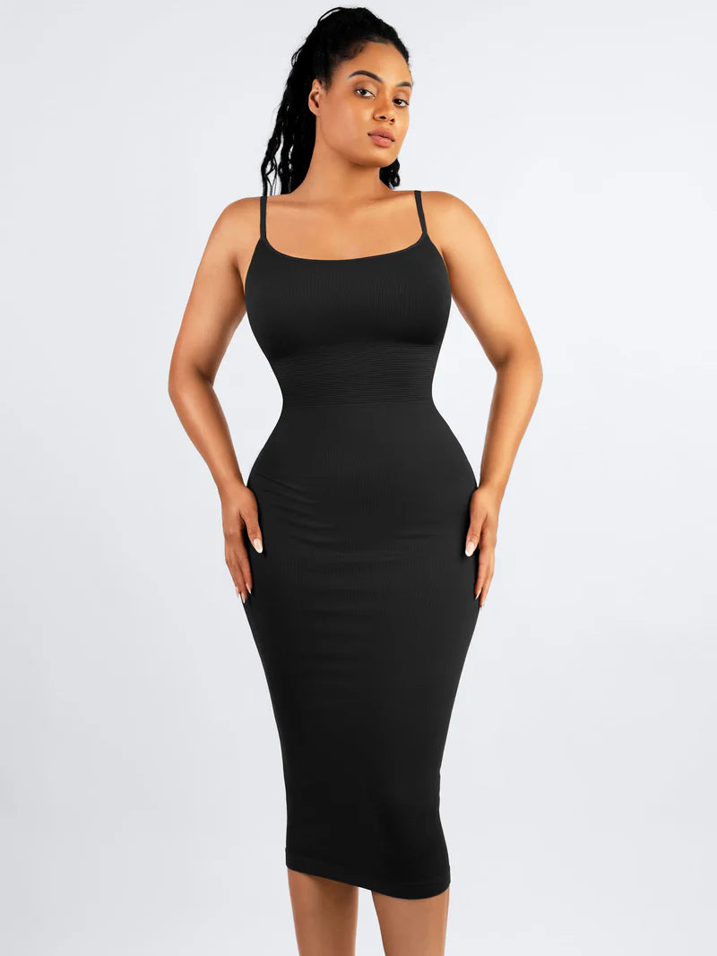 Madella Seamless Shaping Slip Dress with Built-In Bra and Adjustable Straps