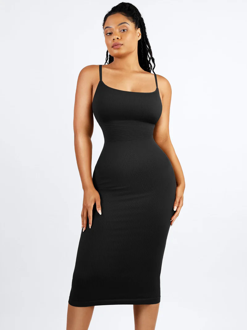 Madella Seamless Shaping Slip Dress with Built-In Bra and Adjustable Straps
