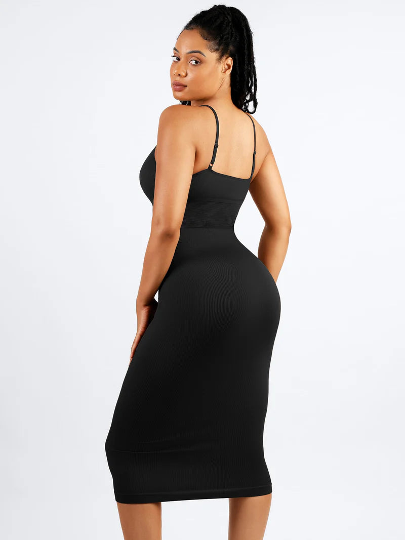 Madella Seamless Shaping Slip Dress with Built-In Bra and Adjustable Straps