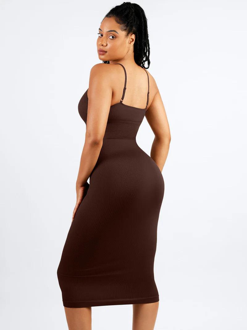 Madella Seamless Shaping Slip Dress with Built-In Bra and Adjustable Straps