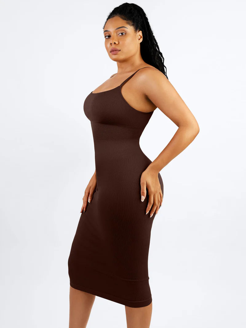 Madella Seamless Shaping Slip Dress with Built-In Bra and Adjustable Straps