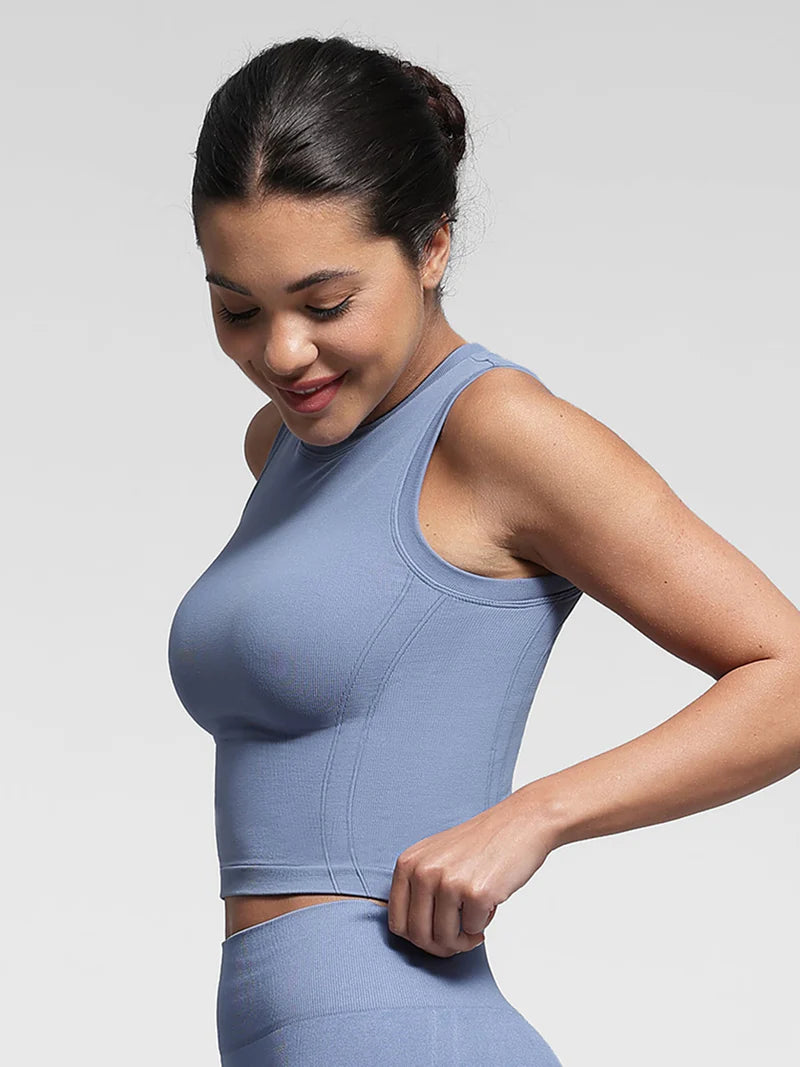 Madella Seamless Sports Top with Built-in Bra