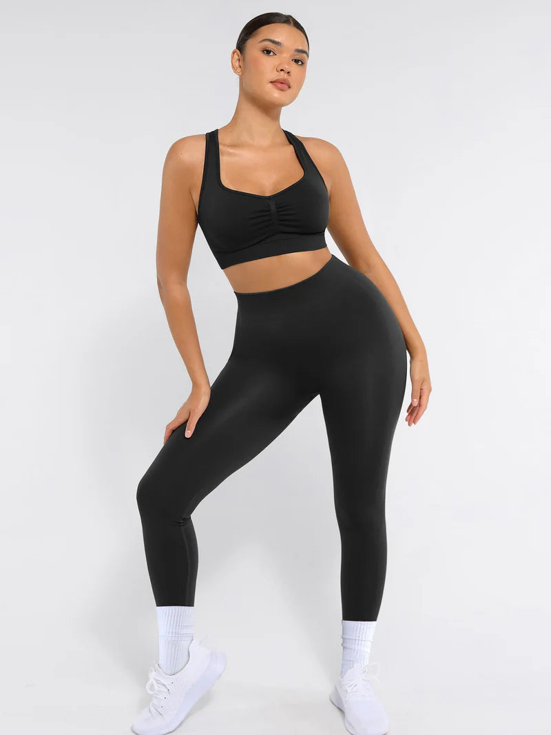 Madella Seamless Racerback Sports Bra with Removable Pads and Support Fit