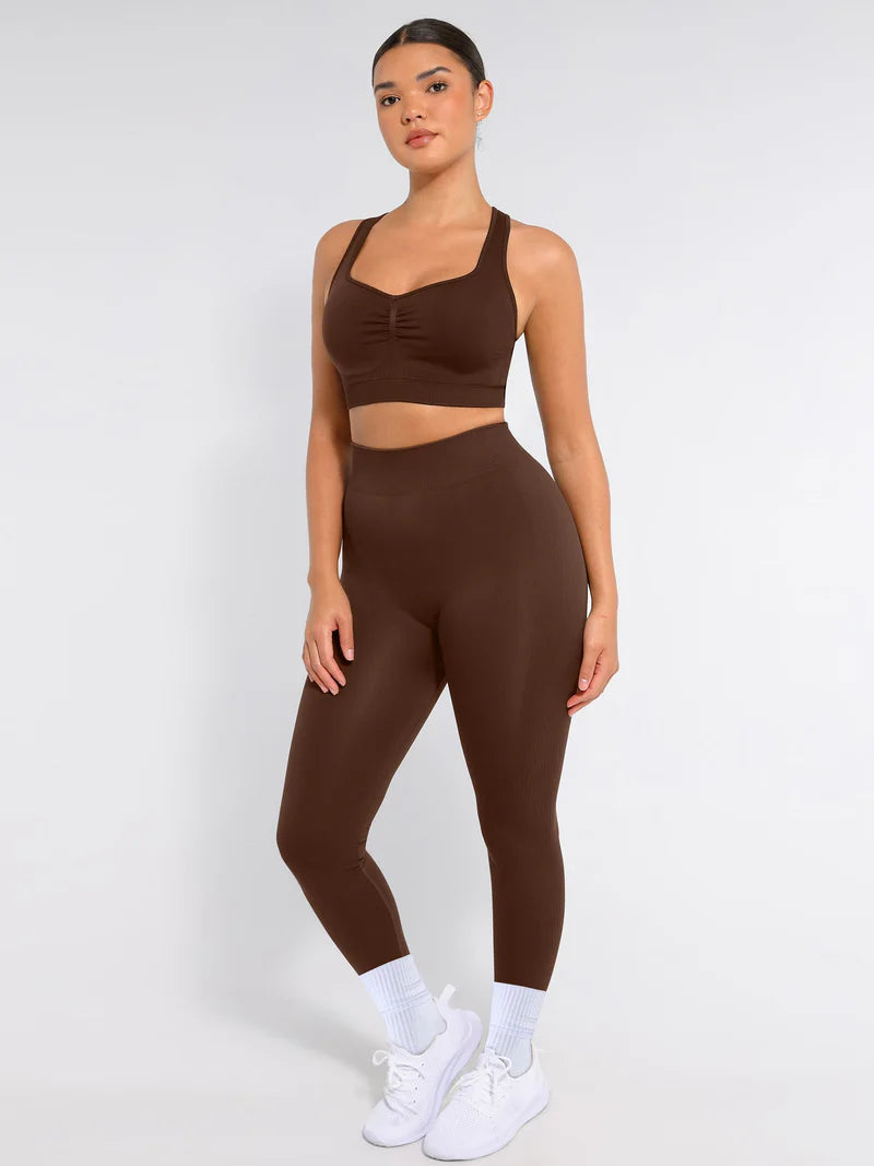 Madella Seamless Racerback Sports Bra with Removable Pads and Support Fit