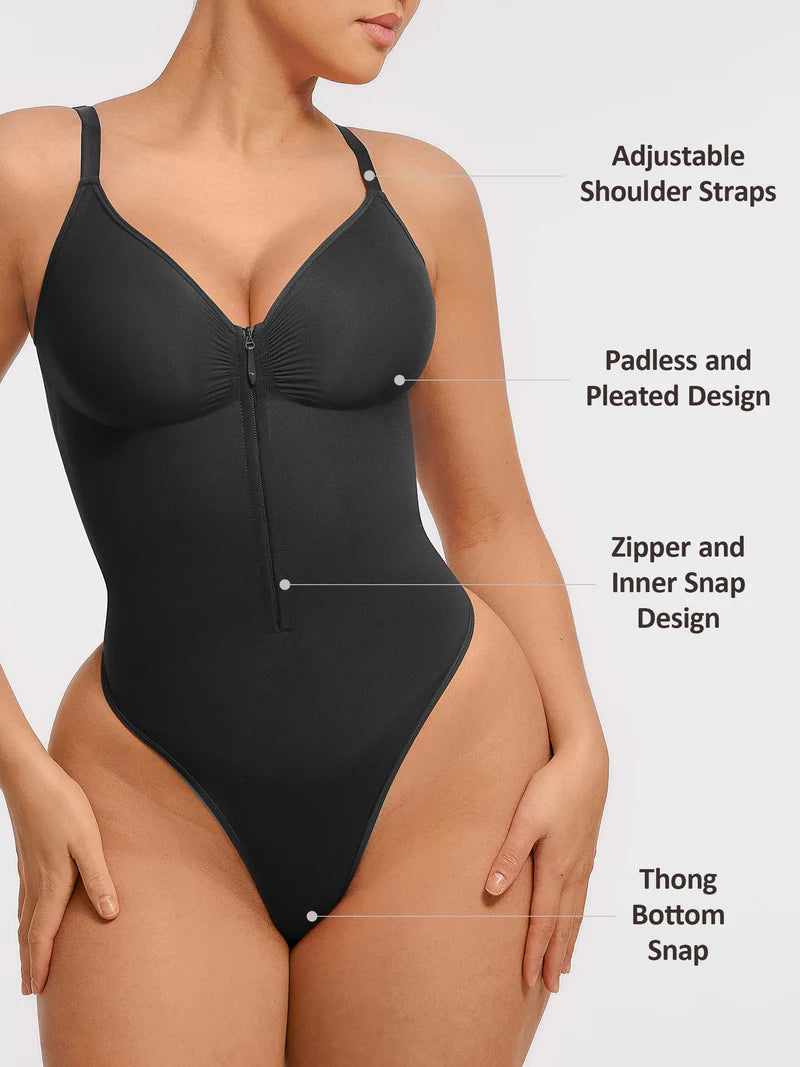 Madella Tummy Control Seamless Zipper Shaping Bodysuit