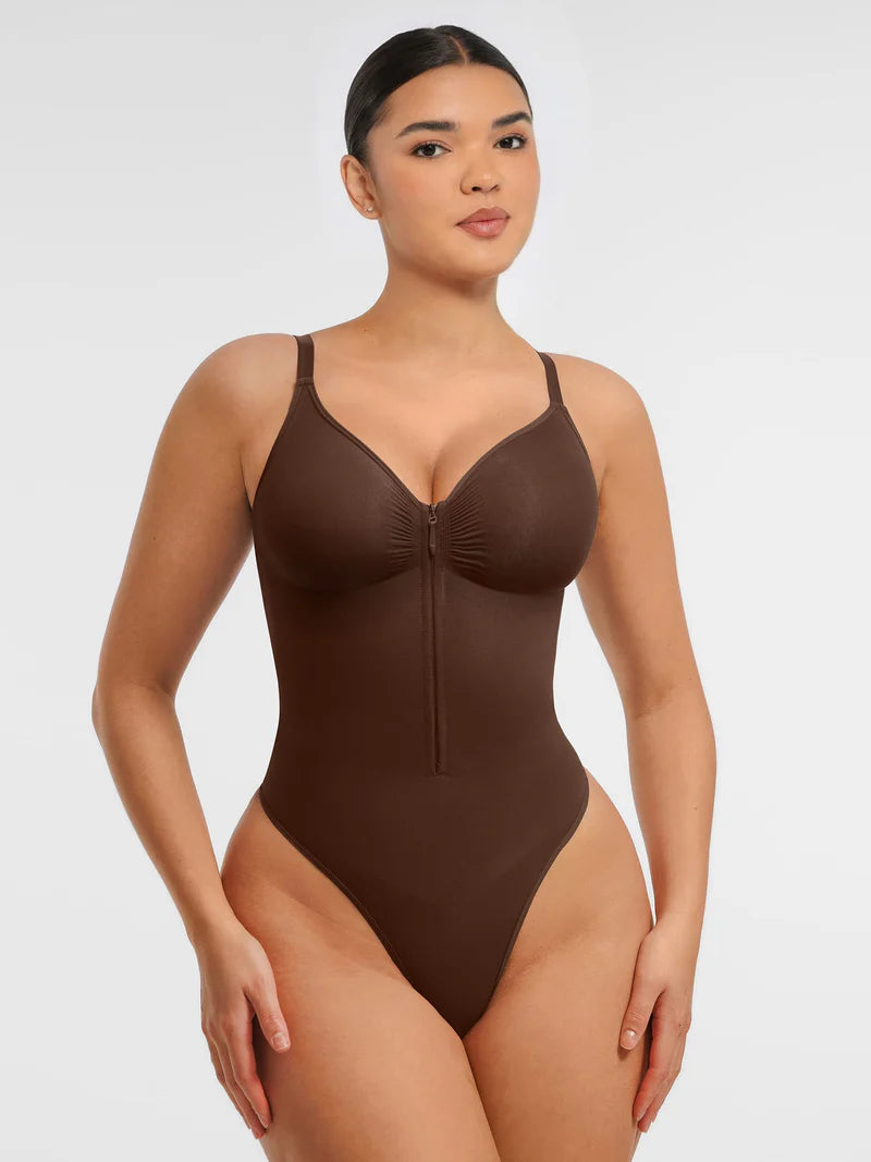 Madella Tummy Control Seamless Zipper Shaping Bodysuit