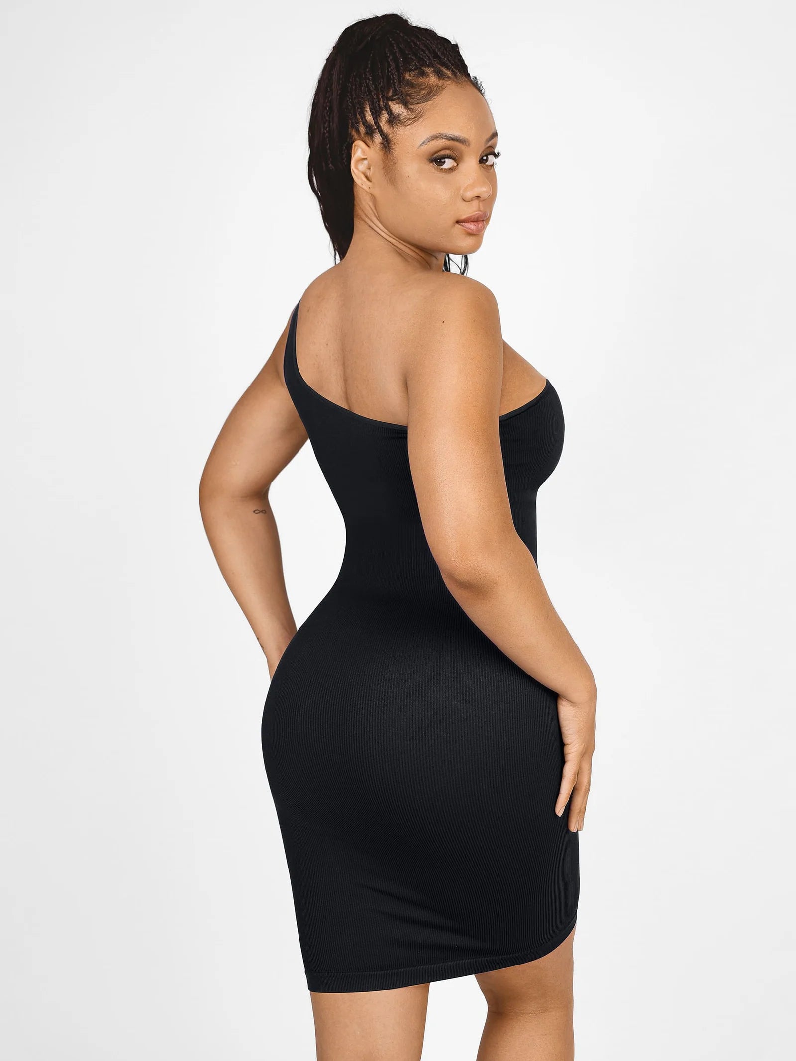 Madella One-Shoulder Shaper Dress with Built-In Bra